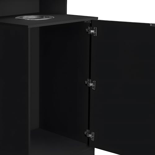 Flash Furniture Trash Can Enclosure, 32 Gallon, Black - color: Black