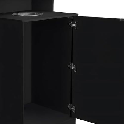 Flash Furniture Trash Can Enclosure, 32 Gallon, Black - color: Black