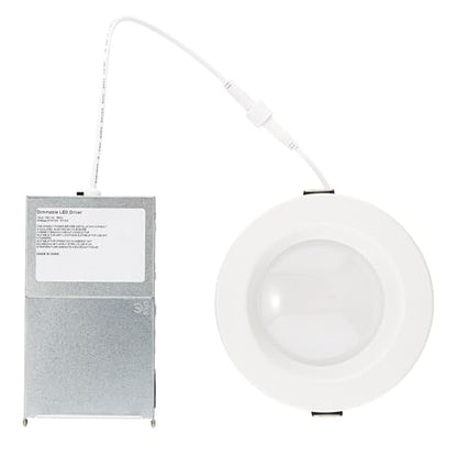 Builder Essential 2.5in Cutout 550 Lumens Round LED Recessed Light and Housing for Remodel or New Construction with Regressed Trim 3-P Mode 4W-6W-8W, 5-CCT 2700-3000-3500-4000-5000K in White - size: 3in Size, 550 Lumens