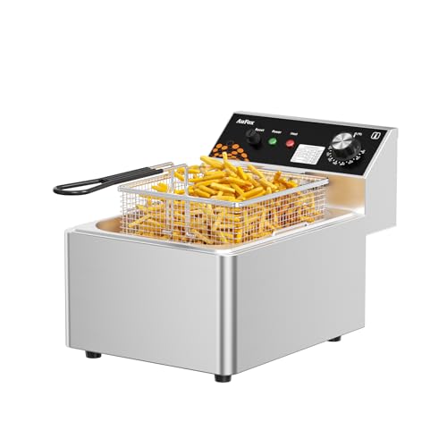 Commercial Deep Fryer 10.5Qt Countertop Fryer 1mm Thickened Stainless Steel - size: 10.56 Qt