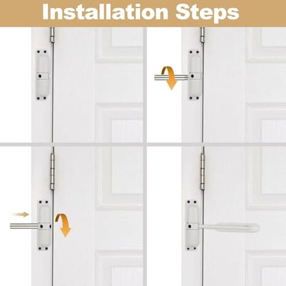 2PCS Automatic Door Closer for Home, Heavy Duty Zinc Alloy Auto Door Closer with Spring Tension, Self-Closing Safety Hardware for Interior Doors, White (2-Pack)