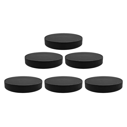 110mm Black Plastic 6 Pack Replacement Lids with Leak Proof Liner - 110/400 Plastic Replacement Lids (6pk, Black Lids) - size: 6pk - 110/400 Black Lid
