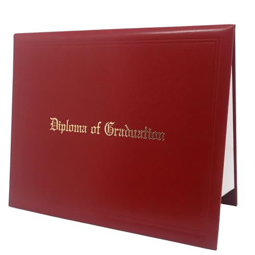 GraduationMall 11"x14" Imprinted Padded Diploma Cover Certificate Holder Maroon - color: Maroon+graduation