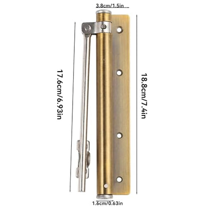 Automatic Door Closer, Adjustable Force and Speed, 120 lb, Gold - color: Satin Gold