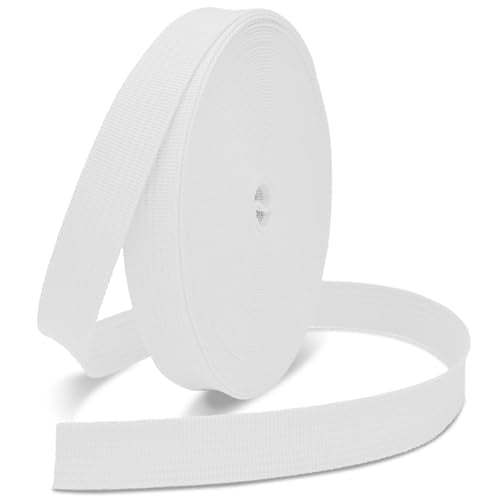 Woven Webbing Straps, 1 Inch Wide Polypropylene Webbing Tote Bags Leash Straps for Making Bag Handles, Dog Collars, Crafts Outdoor Supplies, 12 Yards White - color: White, size: 12 Yards