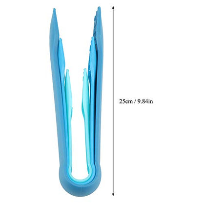 3 Sizes Toaster Tongs, Blue Multifunctional Bread Clip Anti Slip Food Clamps Heat Resistant Kitchen Baking Tools Space Saving Modern Utensils Gifts for Toaster Salad BBQ Vegetable Home Restaurant - color: Blue