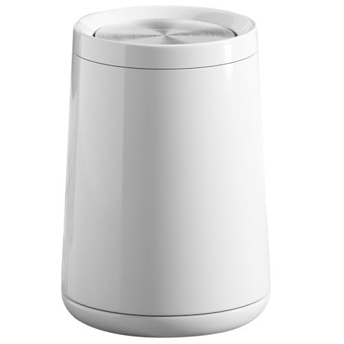 10L/2.6Gal Bathroom Trash Can,Swing Lid Trash Can - color: White