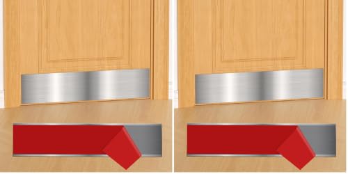 2 PCS 6" x 34" Self Adhesive Door Kick Plate for Bottom of Door, Stainless Steel Front Door Kick Plates, Kickplates for 36" Door Interior and Exterior (Pack of 2) - color: Brushed Silver, size: 6"*34" (Pack of 2)