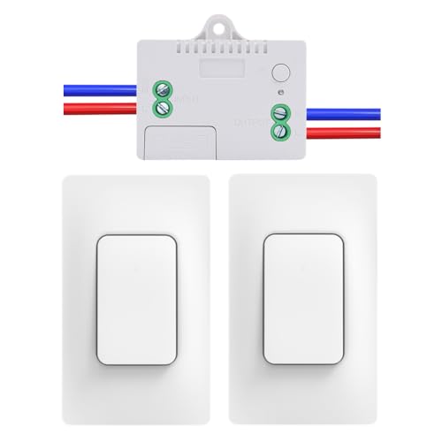 Self Powered Wireless Light Switch Kit Remote Light Switches Wireless No Wiring No Battery Kinetic Light Switch Wireless Radio Wall Switches for Home Lighting - style: US 1Gang 2V1 A