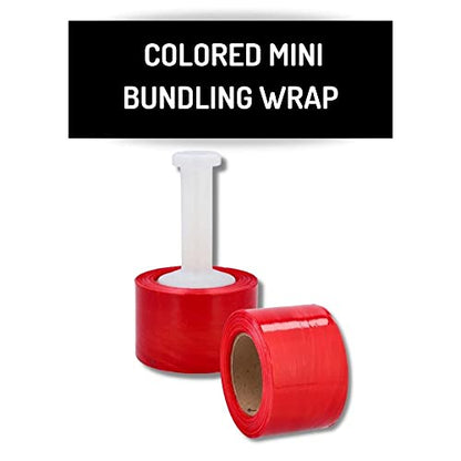 PSBM Dark Red Mini Stretch Film/Wrap 3 Inch x 1000 Feet 80 GA 18 Rolls - color: Red, size: 3 Inch