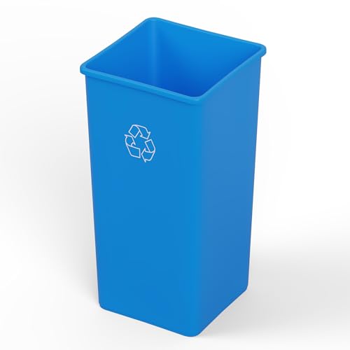 50 Gallon Blue Square Commercial Trash Garbage Can | Outdoor Office Restaurant School Kitchen - color: Blue, size: 50 Gallon, style: Trash Can