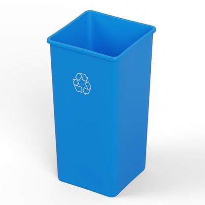 50 Gallon Blue Square Commercial Trash Garbage Can | Outdoor Office Restaurant School Kitchen - color: Blue, size: 50 Gallon, style: Trash Can