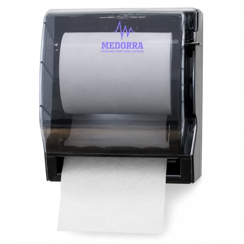 8 Inch Hardwound Paper Towel Dispenser, Wall Mount Commercial Roll Towel Holder, Touch-Free Paper Towel Dispenser for Restrooms, Bathrooms, Kitchens & Offices, Fits 350-1000 ft Rolls