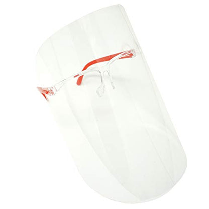 ArtToFrames Protective Kids Face Shield 5 Pack, Fully Transparent Face and Eye Protection from Droplets and Saliva with ReusableRed Glasses and Replaceable Shield, Anti-Fog PPE - color: Kids R Red, size: 5 Pack