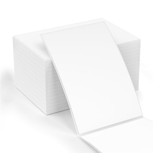 Methdic 500 Labels Fanfold 4”x 6” Direct Thermal Shipping Labels Self Adhesive，Postage Mailing Labels for Thermal Printer Fangtek Soonmark Zebra Rollo（1 Stacks） - style: Fanfold 500 Labels