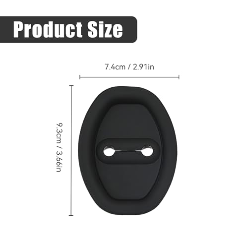 4 PCS Car Door Latch Lock Cover, Silicone Door Latch Protective Cover, Self-Adhesive Slam Stopper Shock Absorber, Universal Automotive Exterior Accessories for Most Cars, SUVs, Trucks (Black) - color: Black