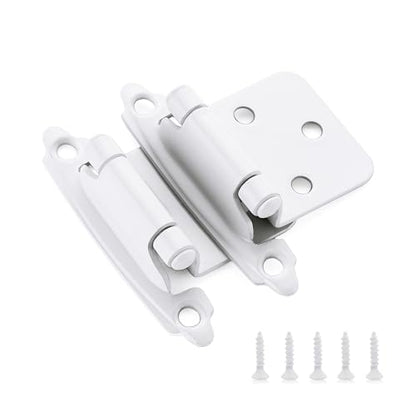 Ravinte White Cabinet Hinges, 1/2 Inch Overlay, 20 Pack (10 Pairs) - color: White
