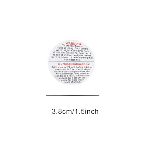 UPSTORE 500Pcs 1.5Inch Candle Warning Labels for DIY Candle Making Craft - color: White