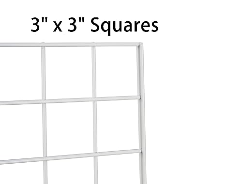 Grid Wall Commercial Grade Gridwall Panels – Heavy Duty Grid Panel for Any Retail Display Wall Grid 2' Width x 6' Height, White Finished (Pack of 4) - color: White, size: 2'x6'(4 Pack)