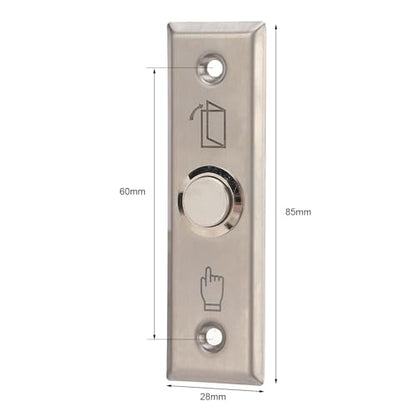 Dioche Door Access Control Switch, Exit Press Button, Stainless Steel Brushed Automatic Reset No Welding Required for Indoor Outdoor, NO/COM Switch Door Release Out Unlock Exit Button