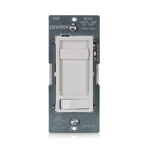 Leviton SureSlide LED Advanced Dimmer Switch for 150W Dimmable LED, Halogen and Incandescent Bulbs and Fixtures, 66741-W, White - color: White