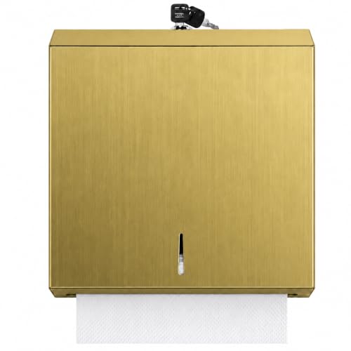 Stainless Steel Paper Towel Dispenser Wall Mount for Commercial Bathrooms - color: 3816-gold