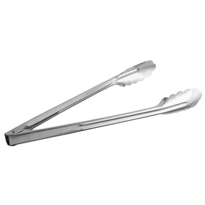 Premium 12-Inch Heavy Duty Stainless Steel Tongs – w slide lock, Restaurant & Kitchen Grade Cooking Tongs for Grilling, Serving, and Salad – Durable, Rust-Resistant, Dishwasher Safe, Easy-Grip Handle