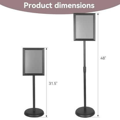 YDisplay Sign Holder Stand with Base 8.5x11inches Pedestal Floor Standing Sign Display Holder Height Adjustable Both Landscape Or Portrait Displayed,Black - size: 8.5×11inches,1pack