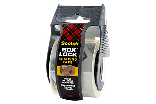 Scotch Box Lock Packaging Tape, 1 Roll with Dispenser, 1.88 in x 800 in, Extreme Grip, Sticks Instantly to Any Box (195) (Pack of 2) - size: 1 Roll (Pack of 2)
