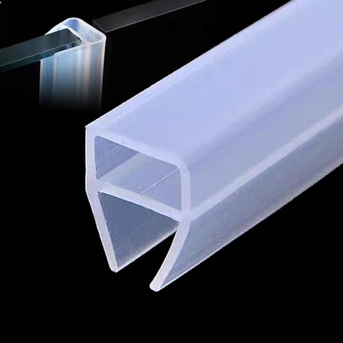 3meters (120") Glass Shower Door Seal Strip Frameless Seal Shower Door Sealing Strips Silicone Rubber Window Seal to Stop Shower Leaks Flexible Weatherproof Seal for Bathroom (U-Type 6mm (1/4") - color: U-Type, size: 6mm