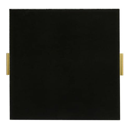 HofferRuffer Extra Large Square Serving Tray, Elegant Faux Leather Ottoman Tray with Gold Hardware Handles, Serve Tea, Coffee or Breakfast in Bed, 24 x 24 inches (Black Croco) - color: Black Croco, size: 24" x 24" x 2"