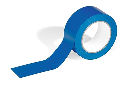 Durable DURALINE Floor Marking Tape - Self-Adhesive Temporary Marking Tape - 33 Metre Roll - Quick & Easy Application - Perfect for Temporary Marking - Blue - color: Blue