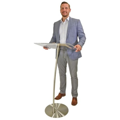 Arc 1 Stainless Steel and Acrylic Podium, Pulpit or Lectern - Kingdom by Procson - size: Design 14