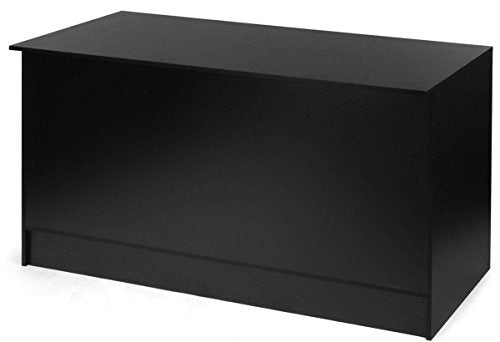 Cash Register Stand with 3 Height-Adjustable Shelves- 70" Black Melamine Checkout Counter - color: Black, size: 72" WIDE