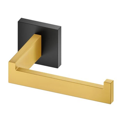 KOKOSIRI Toilet Paper Holders Wall Mounted Toilet Roll Holder for Bathrooms Hardware Washroom T-304 Stainless Steel, Matte Black and Gold B2003GDK - color: Black Gold, size: Without Shelf(1 Pack)