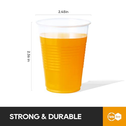 Turbo Bee 5oz Disposable Plastic Cups 500 Pack - Small Drinking & Sample Cups, Bulk Multi-Use Tumblers for Beverages, Mini Desserts, Home, School, Parties, or Commercial Use - size: 5 Ounces