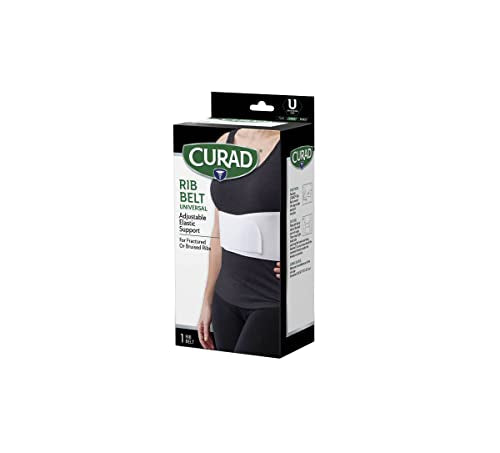 CURAD 6 in Universal Elastic Rib Belt,Adjustable Compression Wrap-Men& Women,Breathable Support-Broken,Bruised/Injured Ribs,Comfortable Fit for Everyday Wear 28"-50" Around Ribs,Unisex,1Ct (Pack of 4) - size: Pack of 4