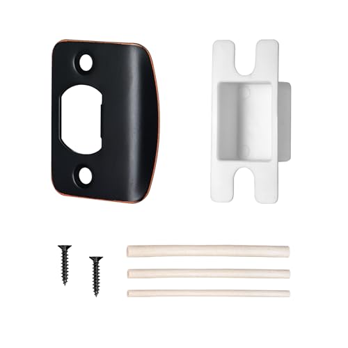Door Strike Plate for Interior Doors, Oil Rubbed Bronze, 1 Pack - color: Oil Rubbed Bronze, size: 1 Pack