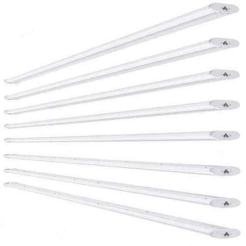 HYPERLITE 8 feet LED Shop Light: 110W Ultra Slim Wraparound Light 5000K, 8' LED Strip Light Fixture 120V, 11000LM, 80 CRI, ETL Listed Commercial Ceiling Light for for Office Warehouse, 8P - size: 8FT | 8PACK