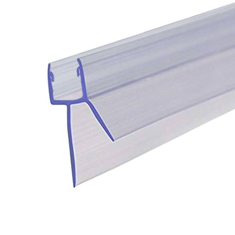 Frameless Shower Door Bottom Seal with Drip Rail 3/8" Thick Glass 27.5" Long Sweep - Glass Door Seal Strip Stop Shower Leaks - size: 3/8"(10mm)