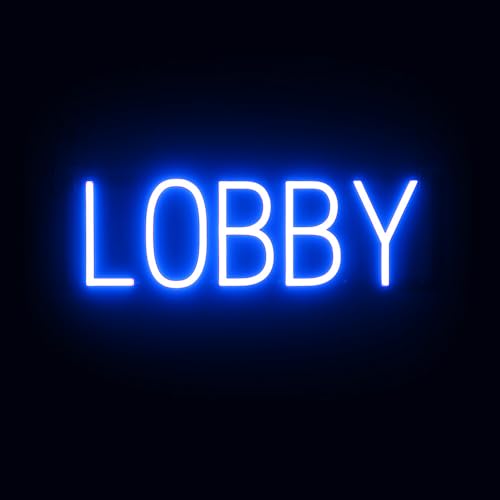 SpellBrite LED Neon LOBBY Sign for Business - Blue, 20" x 6" - color: Blue, size: LOBBY (20"x6.3")