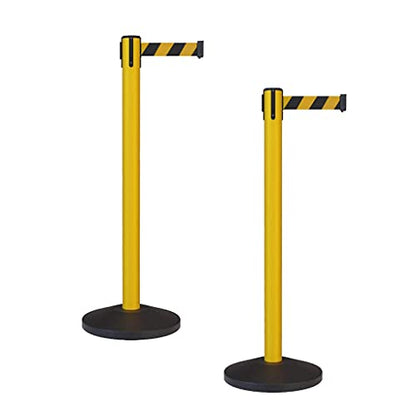 Crowd Control Warehouse 2-Pack Safety Retractable Belt Barrier Stanchions