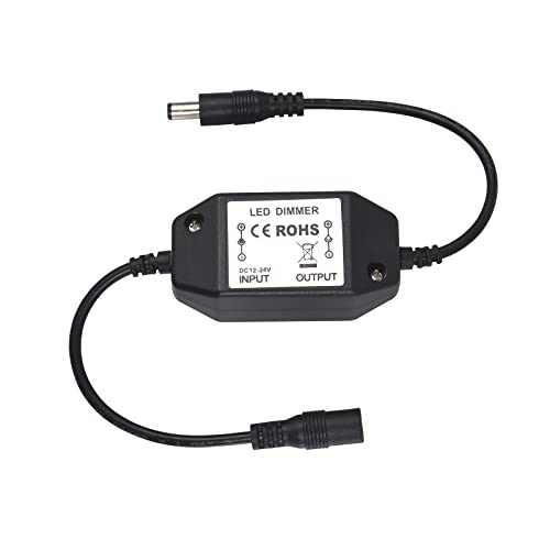 2 Pack LED Strip Light Dimmer Switch, DC 12V-24V LED Brightness Adjustable Controller for Strip Lights,LED Rope Light 3528,5050,5630 - color: Black