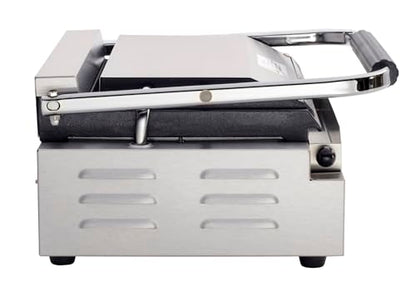 Kratos Commercial Panini Sandwich Grill Grooved Top w/Smooth Bottom Plate - size: Medium w/ Smooth & Grooved Plates