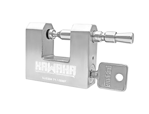 71/60KD-3SK Stainless Steel D-Shaped Heavy Duty Padlock with Key for Garage Door, Containers, Shed and Warehouse (2-3/4 inch, Keyed Different - 3 Stainless Steel Keys) - color: Keyed Different - 3 Keys, size: 2-3/4 Inch