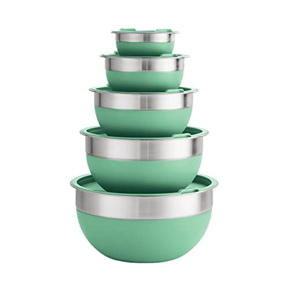 Tramontina 10 Pc Covered Stainless Steel and Silicone Mixing Bowl Set