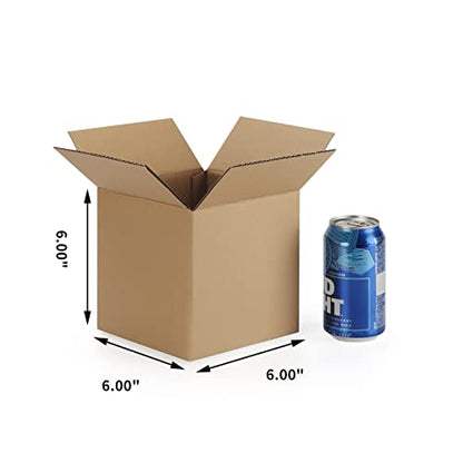 CRUGLA 6x6x6 Shipping Boxes Set of 25, Cardboard Corrugated Mailing Box for Packaging - size: 6x6x6 Inch 25 Pack