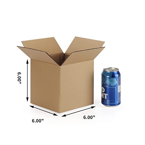 CRUGLA 6x6x6 Shipping Boxes Set of 25, Cardboard Corrugated Mailing Box for Packaging - size: 6x6x6 Inch 25 Pack