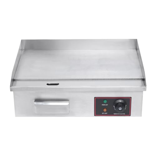 3000W Commercial Electric Teppanyaki Grill Countertop Flat Top Griddle - color: 21.3"x11.8", 3000W