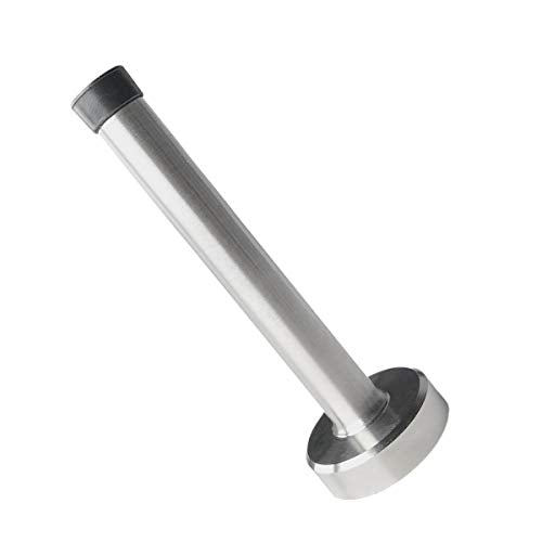 Door Stopper, Door Stops, 6 Inch Extra Long Doorstops, Stainless Steel Wall Protector, Sound Dampening Door Stopper Rubber Bumper Tip Door Holder Brushed Wall Door Mount Door Stop Silver 1 Pack… - color: Silver, size: 6 inch X 1 pack